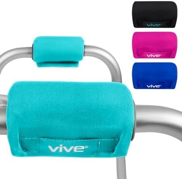 Vive Hand Grips for Walkers, Zimmers, Crutches - Crutch Padded Hand Pad Covers - Soft Cushion Padding Medical for Folding Rolling Wheelchair, Rollator Handle, Senior, Elderly Grippers - Handle
