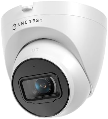 Amcrest 5MP UltraHD Outdoor Security IP Turret PoE Camera with Mic/Audio, 5-Megapixel, 98ft NightVision, 2.8mm Lens, IP67 Weatherproof, MicroSD Recording (256GB, White (IP5M-T1179EW-28MM