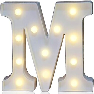 Pooqla LED Marquee Letter Lights Alphabet Signs Light Up for Table Wedding Home Party Bar Decoration M