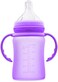 Hamarue 3-in-1 Glass Sippy Cups for ToddlersSilicone Coated Glass Baby BottlesNon-Toxic Transition Cup for Baby with Removeable HandlesBaby Straw Cup NB, 3M, 6M, 12M