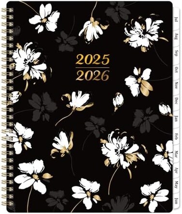 مخطط فراسكيس 2023-2024 - مخطط أسبوعي وشهري من يوليو 2023 إلى يونيو 2024، مقاس 8 × 10 بوصات، مع قائمة مهام، غلاف مزخرف بالزهور، وتجليد حلزوني مزدوج.