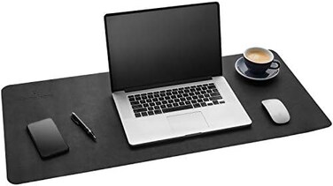Gallaway Leather Desk Pad &ndash; 36 x 17 inch - Desk Mat Home Office Desk Accessories Desktop Protector XXL Mouse Pad Writing Desk Blotter (Black