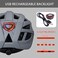 GROTTICO Adult-Men-Women Bike Helmet with Light - Mountain Road Bicycle Helmet with Replacement PadsDetachable Visor