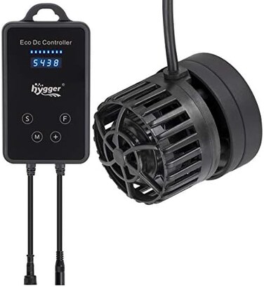 مضخة هيغر ميني ويف ميكر المغناطيسية DC مع وحدة تحكم بشاشة LED لحوض أسماك المياه المالحة، 1600 جالون في الساعة، مضخة تدوير مياه الأحواض من 5 إلى 30 جالون، لون أسود