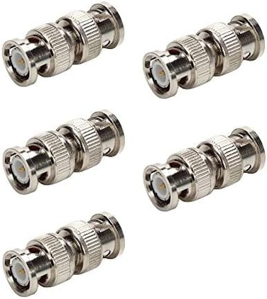 TLS.eagle BNC Plug Male to Male Coaxial Coupler Straight Adapter Connector for RG59 Cable Pack of 5
