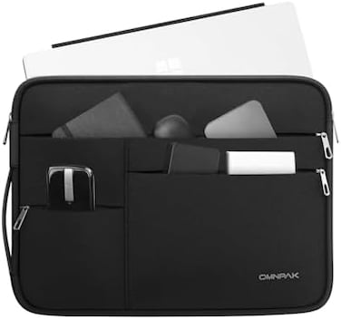 حقيبة Omnpak Surface Pro 9، جراب كمبيوتر محمول مقاس 13 بوصة لأجهزة Surface Pro 11/10/9/8/X/7/7/6/5/4/3 مع جيوب متعددة وحزام جانبي، حقيبة حمل كمبيوتر محمول مقاومة للماء