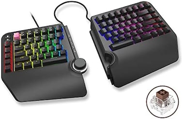 Cloud Nine ErgoTKL Ergonomic Tenkeyless Mechanical Keyboard for PC &ndash; Cherry MX Brown &ndash; TKL RGB Backlit Ergo Split Key Board