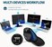 ماوس DeLUX Seeker اللاسلكي العمودي المريح بشاشة OLED، مزود بتقنية بلوتوث ومستقبل USB، يدعم الاتصال بما يصل إلى 4 أجهزة، عجلة تحكم، دقة 4000 نقطة في البوصة، قابل للبرمجة، قابل لإعادة الشحن، صامت (M618X