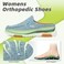 OrthoComfoot Women's Orthopedic Slip-On Loafers Walking Shoes: Comfortable Arch Support Slippers for Plantar Fasciitis, Casual Canvas Orthotic Mule Clogs for Foot Heel Pain Relief