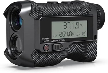 جهاز قياس المسافة بالليزر من ACPOTEL - جهاز قياس المسافة بشاشة LCD لمضارب الجولف Hunter، تكبير 6x، مدى 750 ياردة، تشغيل/إيقاف خاصية حساب الميل، قفل العلم/مسح المسافة، قياس السرعة