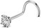 COCHARM G23 Titanium 20g Nose Stud 3mm Clear CZ Nose Piercing Stud Titanium Screw Nose Ring Stud Hypoallergenic Corkscrew Nose Stud 20g Nose Jewelry, Stud Nose Ring for Women Man, Titanium,