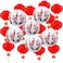 Mudder 20 Pieces Japanese Chinese Lanterns Decoration Includes 6 Cherry Flowers Japanese Paper Lanterns 14 Chinese Red Lanterns 12 Inch Cherry Blossom Lanterns Home Decor for New Year (White