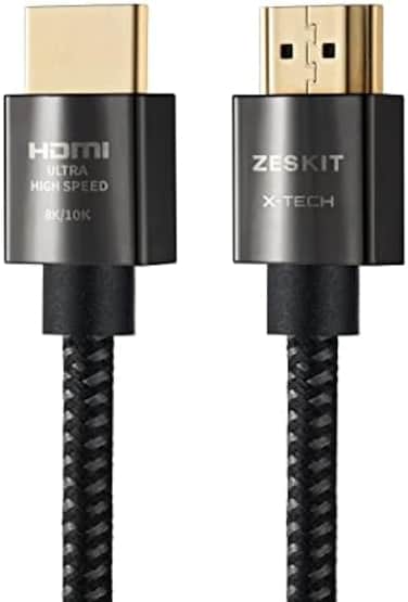 كابل HDMI فائق السرعة من زيسكيت إكس-تك، بسرعة 48 جيجابت في الثانية، بطول 5 أقدام، يدعم دقة 8K بمعدل 60 إطارًا في الثانية، و4K بمعدل 120 إطارًا في الثانية، ومعدل تحديث 144 هرتز، وتقنية eARC، وتقنية HDR