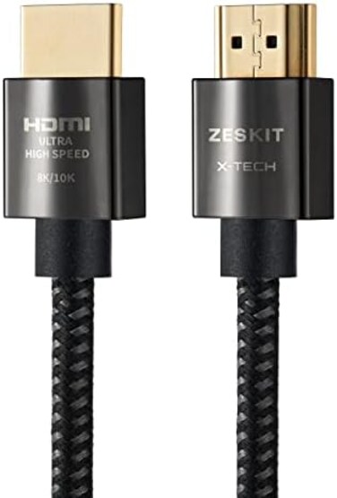 كابل HDMI فائق السرعة من زيسكيت إكس-تك، بسرعة 48 جيجابت في الثانية، بطول 8 أقدام، يدعم دقة 8K بمعدل 60 إطارًا في الثانية، و4K بمعدل 120 إطارًا في الثانية، ومعدل تحديث 144 هرتز، وتقنية eARC، وتقنية HDR