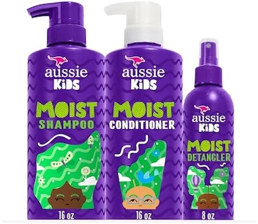 Aussie Kids Hair Care Bundle Set Including: Shampoo (16 Fl Oz, Conditioner (16 Fl OzDetangler Spray (8 Fl Oz, Paraben- Freem Sulfate-Free, Dye-Free, Cruelty-Free, Tangle-Free Styling