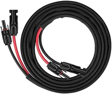 كابل تمديد الألواح الشمسية من جيوسيري بطول 10 أقدام وقطر 10AWG - سلك مزدوج بموصلات أنثى وذكر، متوافق مع الألواح الشمسية المنزلية والتجارية وألواح الطاقة الشمسية للمركبات الترفيهية