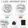 Sureio Pocket Hug Token Long Distance Relationship Keepsake Stainless Steel Double Sided Inspirational Gift with PU Leather Keychain