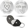 Sureio Pocket Hug Token Long Distance Relationship Keepsake Stainless Steel Double Sided Inspirational Gift with PU Leather Keychain
