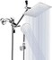 Tudoccy 10 Inch High Pressure Rainfall Shower Head/Handheld Shower Combo with 11 Inch Extension Arm, 9 Settings Adjustable Anti-leak with Holder/Hose, Height/Angle Adjustable, Chrome