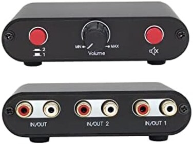 TENEALAY 2-Way RCA Stereo Audio Switch Input Signal Source Switcher Selector Splitter Box（2 in 1 Out / 1 in 2 Out-RC21