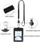 Will Well Genuine Leather ID Badge Holder with Retractable Reel Lanyard, Vertical ID Card Holder with 1 Clear ID Window1 Card Slot and 35 inch Detachable Neck Lanyard, Black