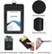 Will Well Genuine Leather ID Badge Holder with Retractable Reel Lanyard, Vertical ID Card Holder with 1 Clear ID Window1 Card Slot and 35 inch Detachable Neck Lanyard, Black