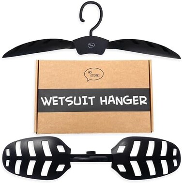 Ho Stevie! (Black- Ho Stevie Wetsuit Hanger - Fast Dry Folding Vented Hanger for Surfing and Scuba Diving Wet Suits
