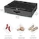 Onlyeasy Sturdy Under Bed Shoe Storage Organizer, Set of 2, Fits Total 24 Pairs, Underbed Shoes Closet Storage Solution with Clear Window, Breathable, 29.3"x23.6"x5.9", Linen-like Black, MXAUBSB2P