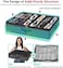 Onlyeasy Sturdy Under Bed Shoe Storage Organizer, Set of 2, Fits Total 24 Pairs, Underbed Shoes Closet Storage Solution with Clear Window, Breathable, 29.3"x23.6"x5.9", Linen-like Black, MXAUBSB2P
