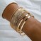 Xerling 14Pcs Boho Indian Multi Bangle Bracelet Set Punk Chunky Stackable Textured Bracelets for Women Layered Cable Smooth Bracelets, Diameter: 2.6-2.7in/6.8-7cm, alloy