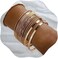 Xerling 14Pcs Boho Indian Multi Bangle Bracelet Set Punk Chunky Stackable Textured Bracelets for Women Layered Cable Smooth Bracelets, Diameter: 2.6-2.7in/6.8-7cm, alloy