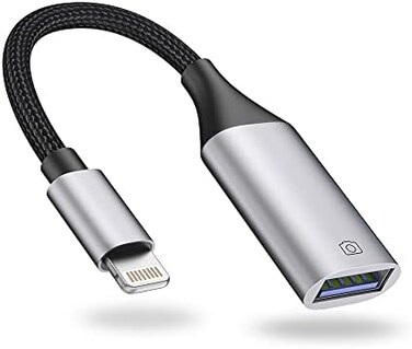 IVSHOWCO Lightning to USB Adapter [Apple MFi Certified], USB Camera Adapter for iPhone, iOS OTG Cable Adapter, Supports USB Flash Drive, Card Reader, Mouse, Keyboard
