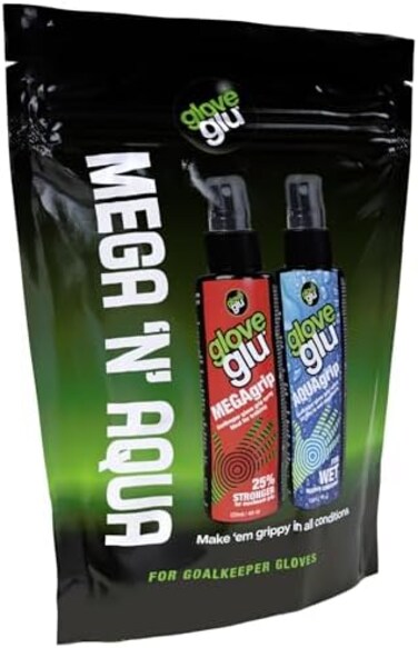 حقيبة Glove Glu للرجال، عبوة ميجا جريب أكوا جريب 120 مل، لتحسين قبضة قفازات حارس المرمى، أسود، مقاس واحد