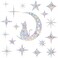 STICKERGURU Cat Moon and 18 Pieces Star Window Clings - Anti-Collision Window Decals to Save Birds from Window Collisions,Non Adhesive Prismatic Vinyl Window Clings, Rainbow Stickers