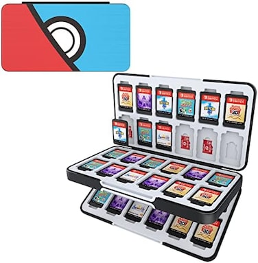 HEIYING Game Card Case for Nintendo SwitchSwitch OLED,Customized Pattern Switch Lite Game Card Storage Box with 48 Game Card Slots and 24 Micro SD Card Slots.