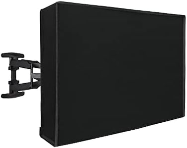 Easy-Going Waterproof Outdoor TV Cover for 65-70 inch TV with Bottom Cover, Thick Fabric, Dustproof and Weatherproof TV Cover with Remote Control Pocket, Black