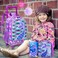 AGSDON 3PCS Rolling Backpack for Girls, Kids Roller Wheels Bookbag, Wheeled School Bag with Lunch Bag - Mermaid