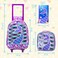 AGSDON 3PCS Rolling Backpack for Girls, Kids Roller Wheels Bookbag, Wheeled School Bag with Lunch Bag - Mermaid