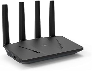 GL.iNet GL-AX1800 (راوتر FlintWiFi 6 - راوتر إنترنت لاسلكي ثنائي النطاق جيجابت، 5 منافذ إيثرنت بسرعة 1 جيجابت، يدعم حتى 120 جهازًا، سرعة OpenVPN مذهلة، حماية WireGuard، أمان WPA3، MU-MIMO، معيار 802.1