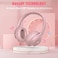 KVIDIO Bluetooth Headphones Over Ear, 65 Hours Playtime Wireless Gym Headphones with Microphone, Foldable Lightweight Pink Headset with Bass and Stereo Sound