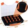 Andalus Brands Storage Box With 18 Compartments - Small Hardware Parts Organizer Box - Made of Durable Plastic - Excellent for Screws Nuts and Bolts - 12.75" x 10" x 1.75