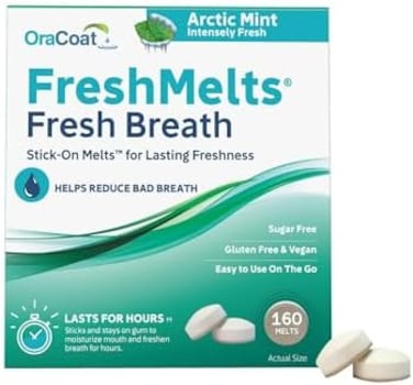 OraCoat FreshMelts Fresh Breath Stick-on Melts for Lasting Freshness, Sweet Mint, 160 Count