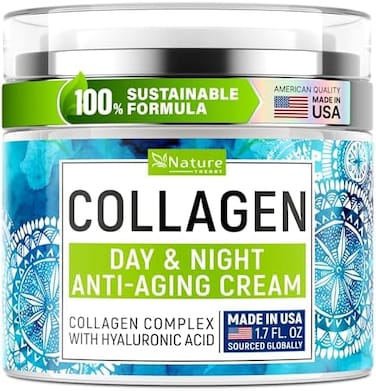 NATURE THEORY Collagen Cream - Anti Aging Face Moisturizer - DayNight - Made in USA - Natural Formula with Hyaluronic AcidVitamin C - Cleanse, Moisturize, and Protect Your Skin