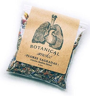Anima Mundi Apothecary Flores Sagradas - Crown Chakra Blend - Organic Herbal Blend with Mugwort and Rose Petals to Promote Relaxation (0.5oz