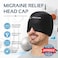 AllSett Health Migraine Relief Cap - Cold Headache Hat for MigraineHeadache MaskMigraine Hat - Hot and Cold Therapy Cap for Puffy Eyes, Tension, Sinus and Stress Relief