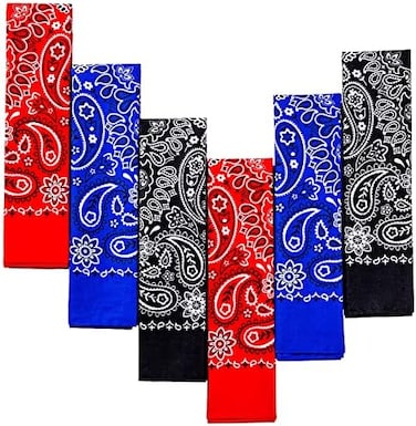 EVERY-VILLE Where EVERYone is Welcome 100% Cotton Bandana 6 Pack Gift Set, Paisley, 22x22