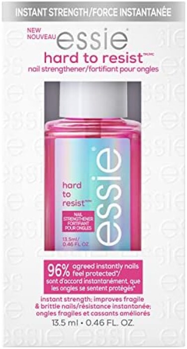 essie Nail Care, 8-Free Vegan, Hard To Resist Nail Strengthener, Glow and Shine, pink tint, 0.46 fl oz