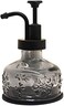 OCTMUSTARD Glass Soap Dispenser for Kitchen and Bathroom Countertop, Smooth Action Pump Refillable Wash Hand Liquid, Dish Detergent, Farmhouse Style with Cylindrical Shape Shampoo Lotion Pump