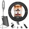 JJ JIANJIN Ring Light Kit:18"/45cm Outer 55W6700k Dimmable LED Light, Tripod Stand, Remote Controller,Box for Camera,Smartphone,YouTube,TikTok,Self-Portrait Shooting,CRI90,Black