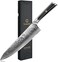 Sunnecko Damascus Chef Knife 8 inch- Razor Sharp Kitchen Knife Made of Damascus VG-10 Steel with Rivet Full Tang Solid Handle-Professional Japanese Chef's Meat Knife